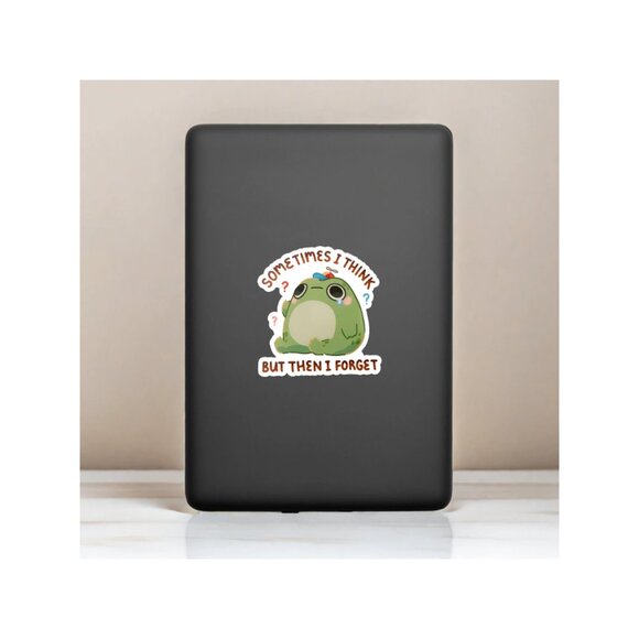 1PC Think But Then I Forget Waterproof Sticker Funny Frog Vinyl Sticker - Picture 4 of 10